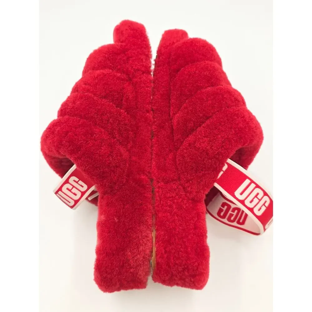 UGG Australia Fluffy Yeah Women's Slide Sandal, Size US 10 - Red